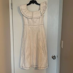 White Linen Alexander Wang Midi Dress